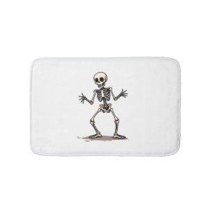 Skeleton Doing the Dab – Funny Halloween Dance Shi Bath Mat