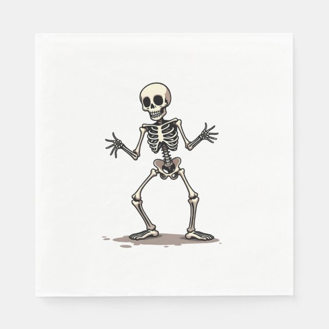 Skeleton Doing the Dab – Funny Halloween Dance Shi Napkin (Front)