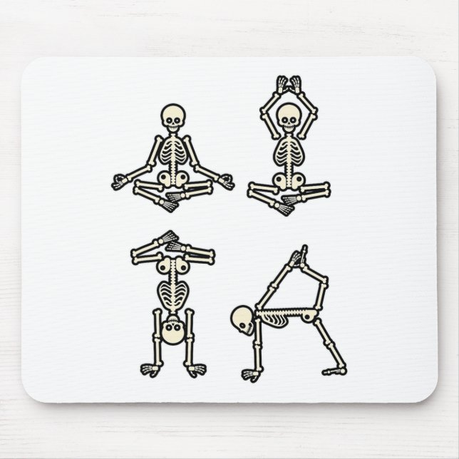 Skeleton Doing Yoga Meditation Yogi Funny Hallowee Mouse Pad (Front)