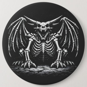 Skeleton Dragon by BurnsInHell 6 Cm Round Badge