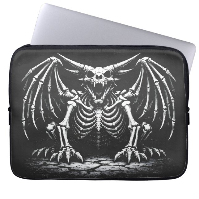 Skeleton Dragon by BurnsInHell Laptop Sleeve (Front)