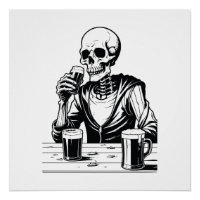 SKELETON DRINKING BEER