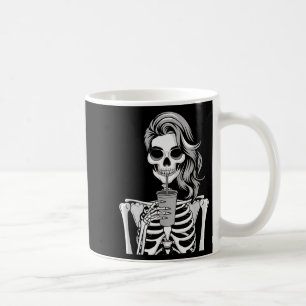 Skeleton Drinking Beverage Monochrome Gothic Hallo Coffee Mug
