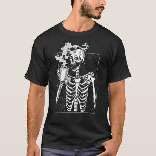 Skeleton Drinking Coffee Caffeine Coffee Brewer T-Shirt