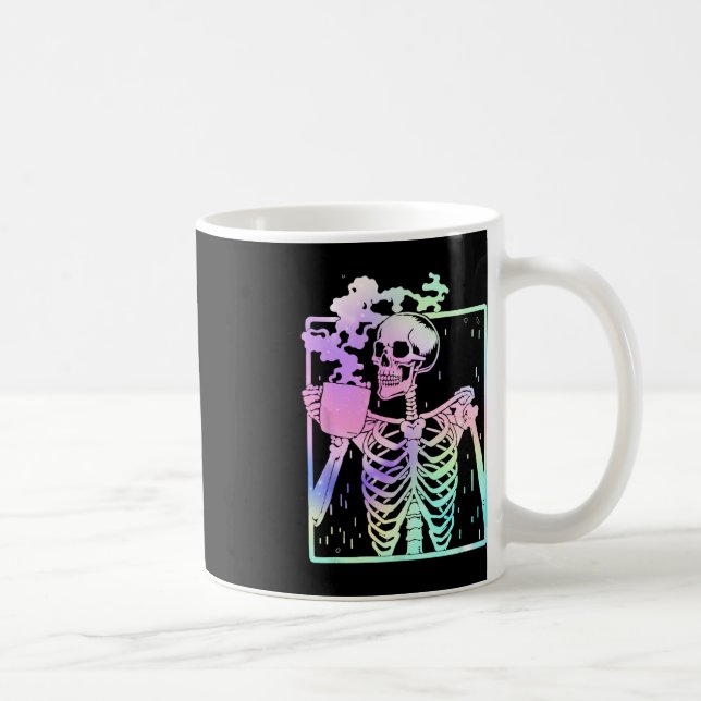 Skeleton Drinking Coffee Women men Halloween costu Mug (Right)