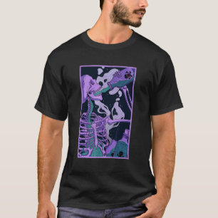Skeleton Drinking Poison Pastel Goth Occult Art T-Shirt