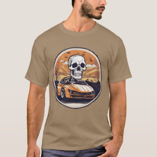 Skeleton driving a cool car Cool Halloween Skele f T-Shirt