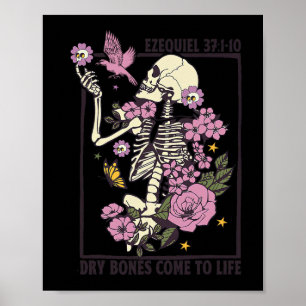 Skeleton Dry Bones Come To Life Christian Hallowee Poster