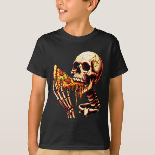 Skeleton Eating Pizza T-Shirt