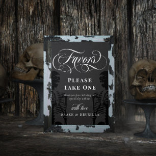 Skeleton Elegant Goth Wedding Favours Poster