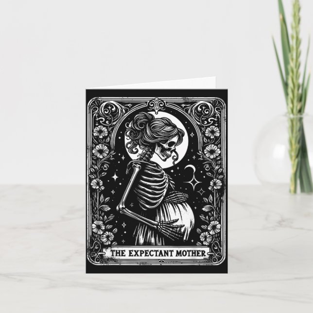 Skeleton Expectant Mother Tarot Card Pregnancy (Front)