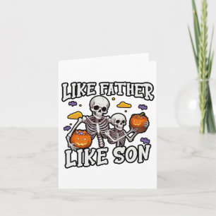 Skeleton Father Son Matching Halloween Costume  Card