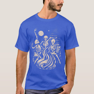 Skeleton Fire Scary Night Halloween Graphic  T-Shirt