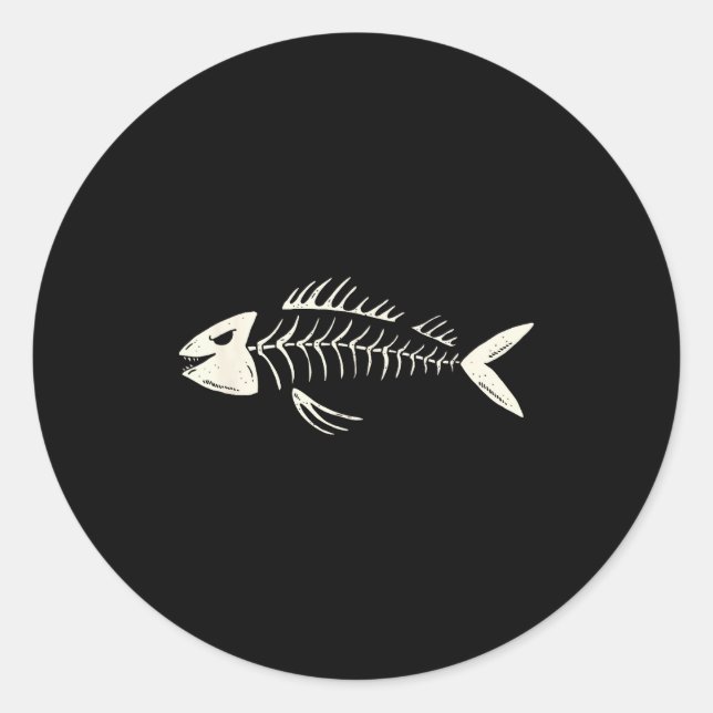 Skeleton Fish Bone Collectors  Classic Round Sticker (Front)