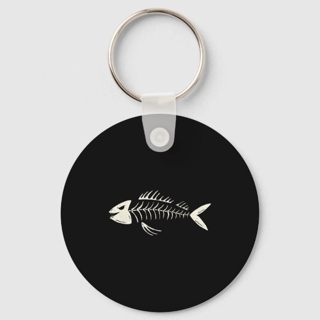 Skeleton Fish Bone Collectors  Key Ring (Front)