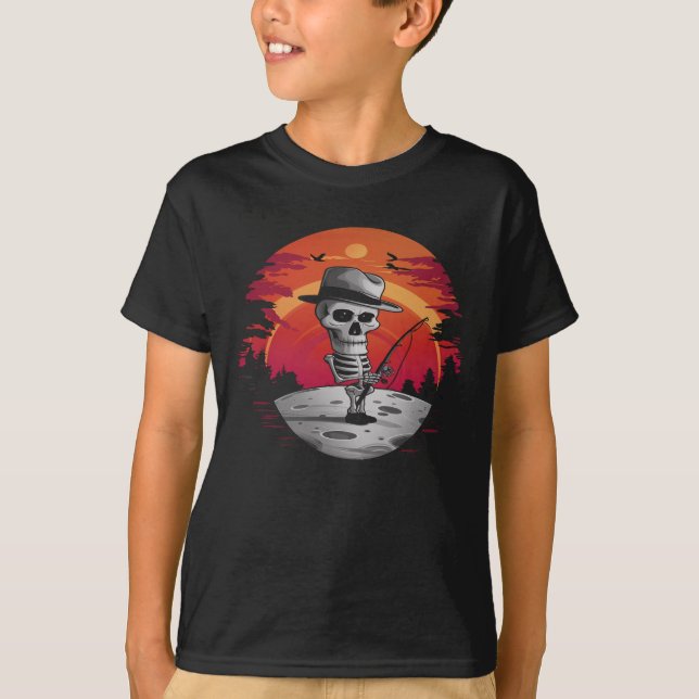 Skeleton fisherman halloween T-Shirt (Front)