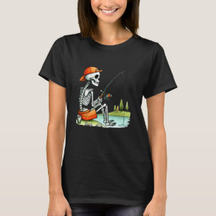 Skeleton Fishing Halloween Costume Funny Fishing B T-Shirt