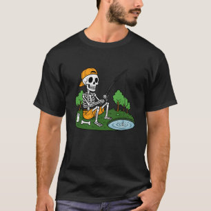 Skeleton Fishing Halloween Spooky Fisherman Fish M T-Shirt