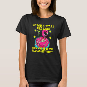 Skeleton Flamingo Floatie Summertime Summer Pool L T-Shirt