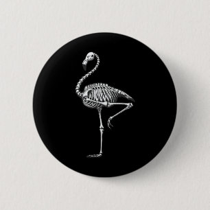 Skeleton Flamingo Halloween 6 Cm Round Badge