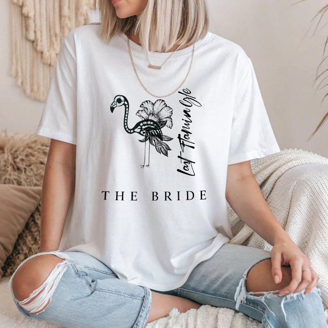 Skeleton Flamingo The Flocking Bride Bachelorette Tri-Blend Shirt (Creator Uploaded)