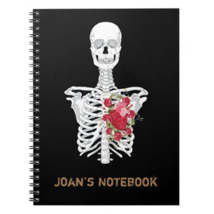 Skeleton Flower heart Notebook
