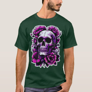 Skeleton Flowers Sad Goth Purple Pink Death Alt Ae T-Shirt