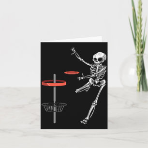 Skeleton Flying Disc Golf Halloween Frisbee Easy Card