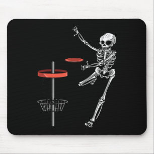 Skeleton Flying Disc Golf Halloween Frisbee Easy D Mouse Pad