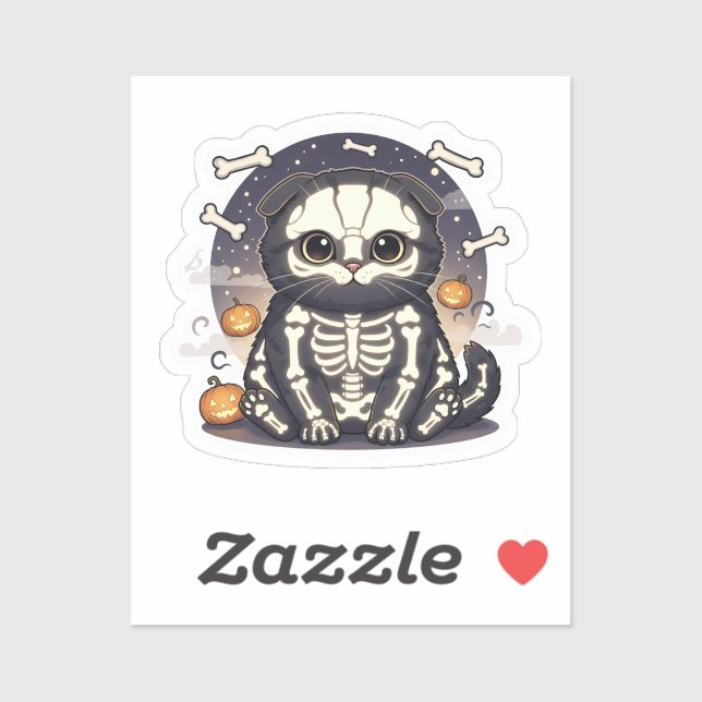 Skeleton Fold – Cute Scottish Fold Skeleton Cat  (Sheet)