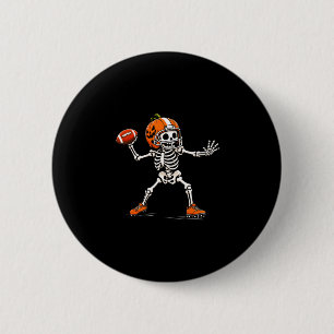 Skeleton football halloween costume boys kids 6 cm round badge