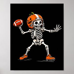 Skeleton football halloween costume boys kids  poster