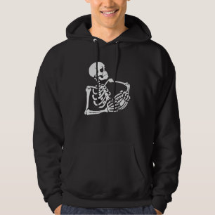 Skeleton Football Player Lazy Halloween Costume Sk Hoodie