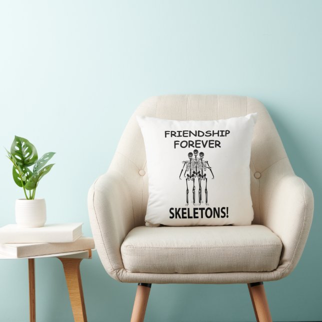 Skeleton Friendship Forever Funny Skeleton Cushion (Chair)