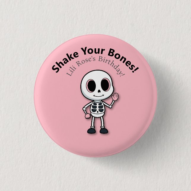 Skeleton Fun | Halloween Birthday Party 3 Cm Round Badge (Front)