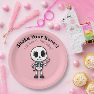 Skeleton Fun Halloween Birthday Party Paper Plate