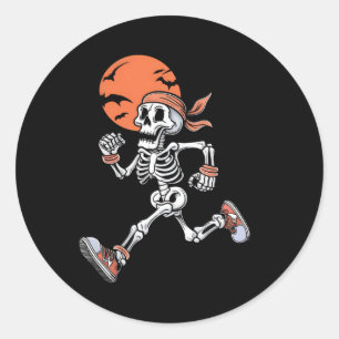 Skeleton Funny Halloween Costume Men Women Kids Classic Round Sticker