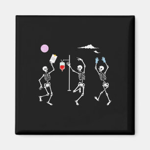 Skeleton Funny Nurse Skeleton Halloween Healthcare Magnet
