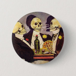 Skeleton Gamblers 6 Cm Round Badge