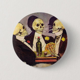 Skeleton Gamblers 6 Cm Round Badge