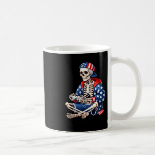 Skeleton Gamer 4th Of July Video Game Gaming Boys Coffee Mug