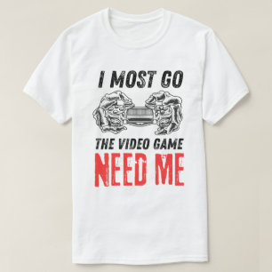 Skeleton Gamer Controller Need Me Design T-Shirt