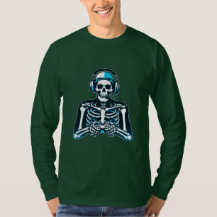 Skeleton Gamer Skull – Gaming Headset Controller D T-Shirt