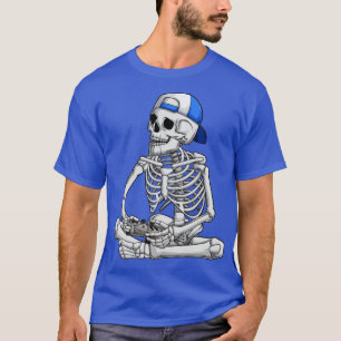Skeleton Gamer Video Game Boys Gaming Halloween Co T-Shirt