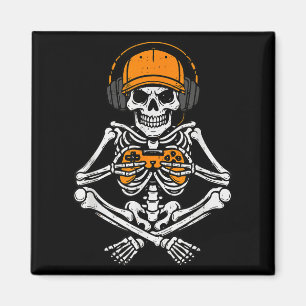 Skeleton Gamer Video Gaming Halloween Costume Boy  Magnet
