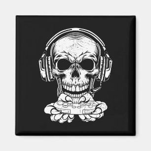 Skeleton Gaming Spooky Clothing Video Game Fan  Magnet
