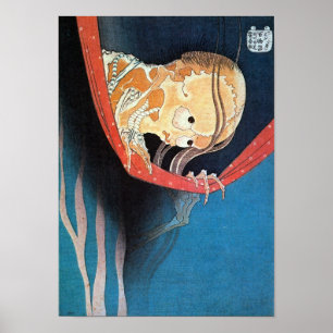 Skeleton Ghost, Hokusai Poster