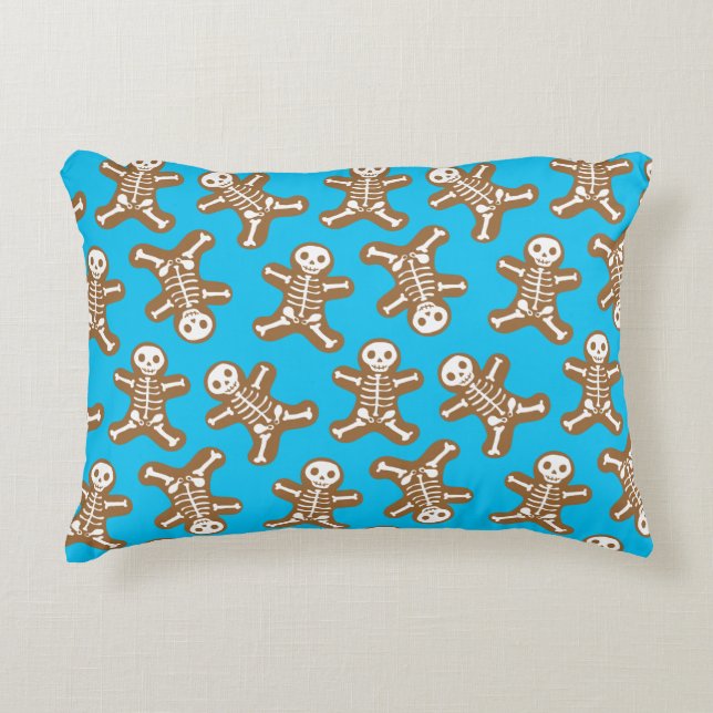 Skeleton Gingerbread Man Pattern Decorative Cushion (Front)