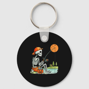 Skeleton Girl Drinking Coffee Peace Sign Graphic F Key Ring