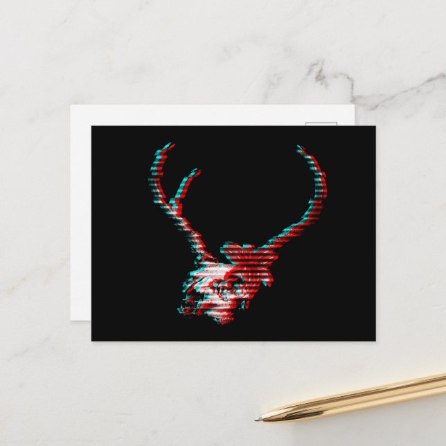 Skeleton Glitch Postcard (Front/Back In Situ)